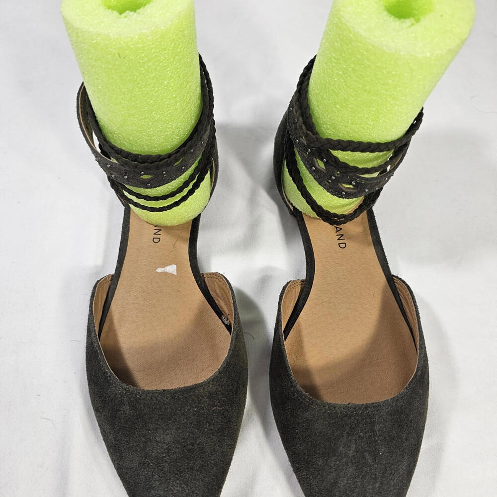 Lucky Brand Madoz Mary Jane Shoes Womens 9M Green Flat Nubuck Leather - Picture 3 of 8